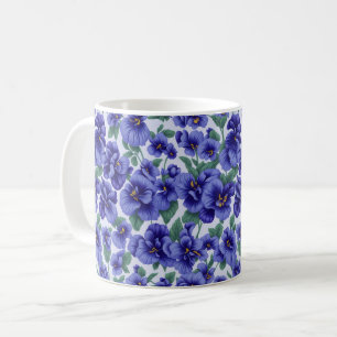 Mug Fleurs de Pensée Bleues
