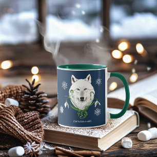Mug Fleurs de perce-neige du loup arctique blanc