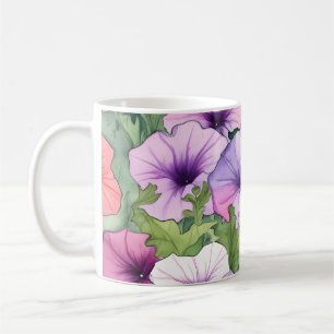 Mug Fleurs de pétunia aquarelle