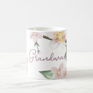 Mug Fleurs de pommier à l'aquarelle Grand-mère