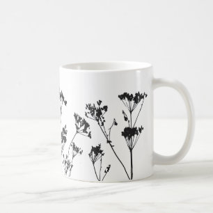 Mug Fleurs de prairie noir blanc moderne