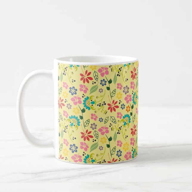 Mug Fleurs de printemps de Boho colorées (Gauche)