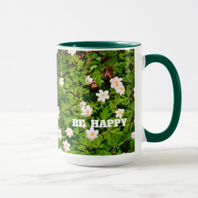 Mug Fleurs de printemps en anémone en bois blanc Soyez (Droite)