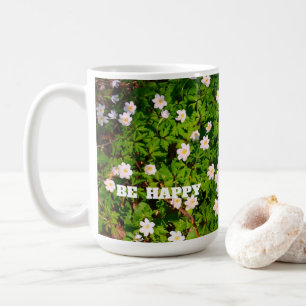 Mug Fleurs de printemps en anémone en bois blanc Soyez