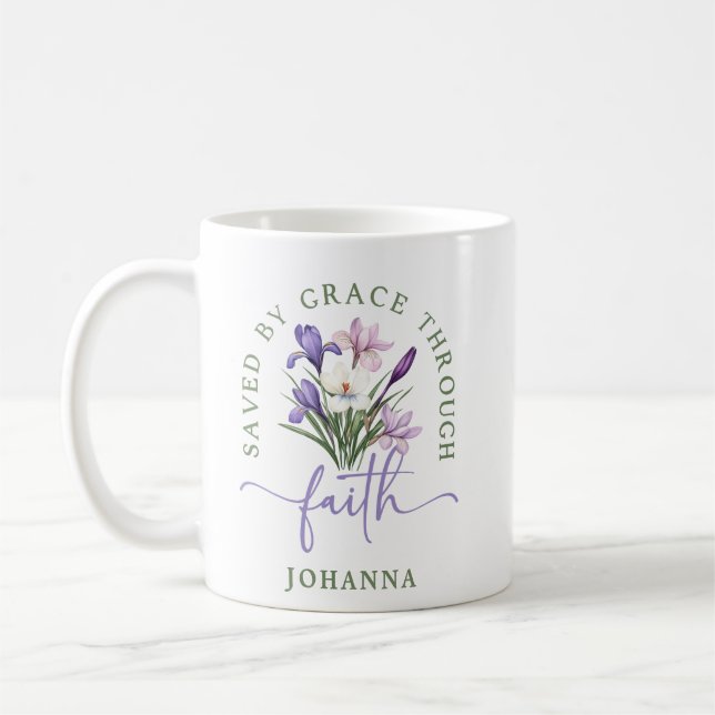 Mug Fleurs de Printemps Pastel sauvées par la grâce pa (Gauche)