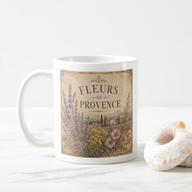 mug fleurs de provence  (Avec donut)
