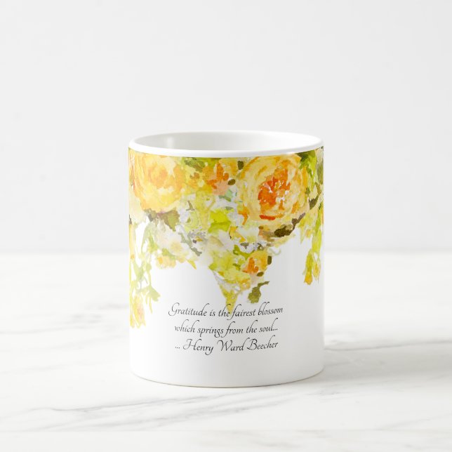 Mug Fleurs de Roses Jaunes délicates (Centre)