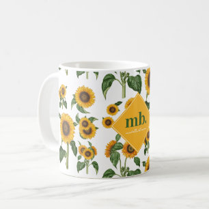 Mug Fleurs de soleil Botanique Foliage Vert