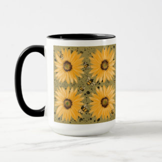 Mug Fleurs de soleil et abeilles