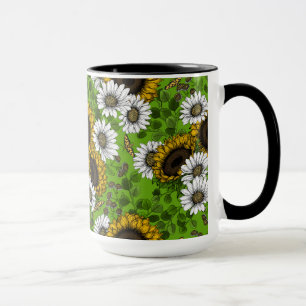 Mug Fleurs de soleil et marguerites, jardin d'été