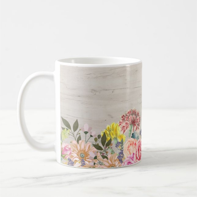Mug Fleurs de sublimation de café (Gauche)