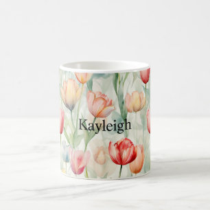 Mug Fleurs de tulipe jaune rouge de ferme