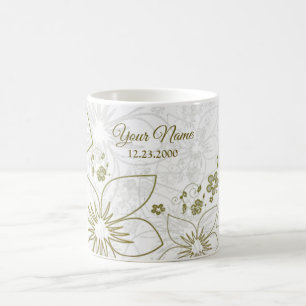 Mug Fleurs de verdure florales élégantes de mariage vi
