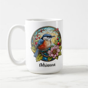Mug Fleurs de verre d'oiseau Berries Nom