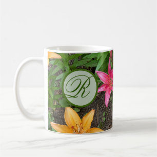 Mug Fleurs d'été de moisissures monogrammes