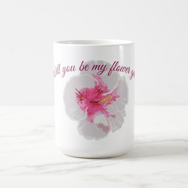 Mug Fleurs d'Hibiscus blanc personnalisées (Centre)