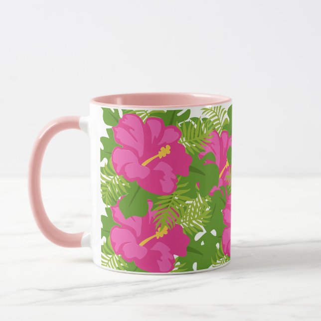 MUG FLEURS D'HIBISCUS ROSE CHAUD (Gauche)