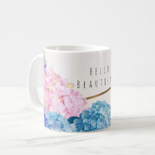 Mug Fleurs d'Hydrangea et or Floral Chic Spring Custom
