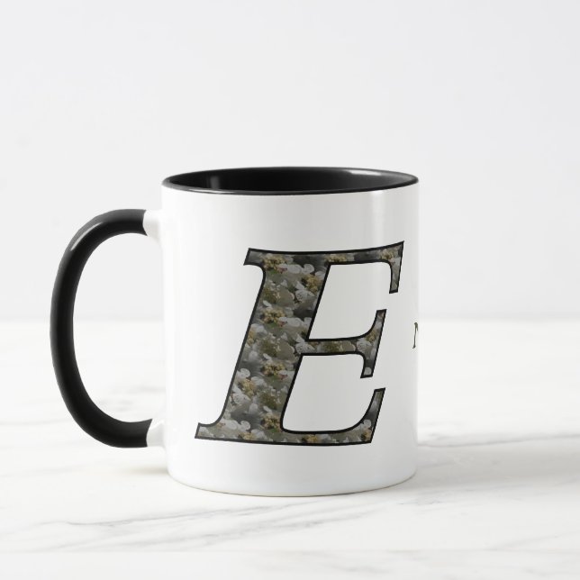 Mug Fleurs d'hydrangea personnalisées avec initiale de (Gauche)