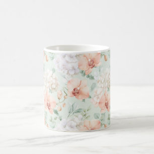Mug Fleurs d'Orchidée de Menthe Pêche