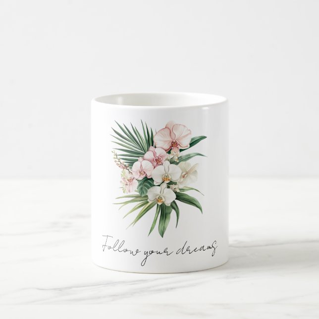Mug Fleurs d'orchidées tropicales roses (Centre)