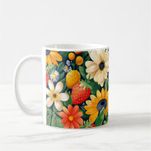 Fleurs du jardin d'été Motif de fraises