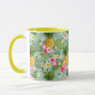 Mug Fleurs et ananas tropicaux