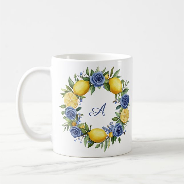 Mug Fleurs et citrons italiens Amalfi (Gauche)