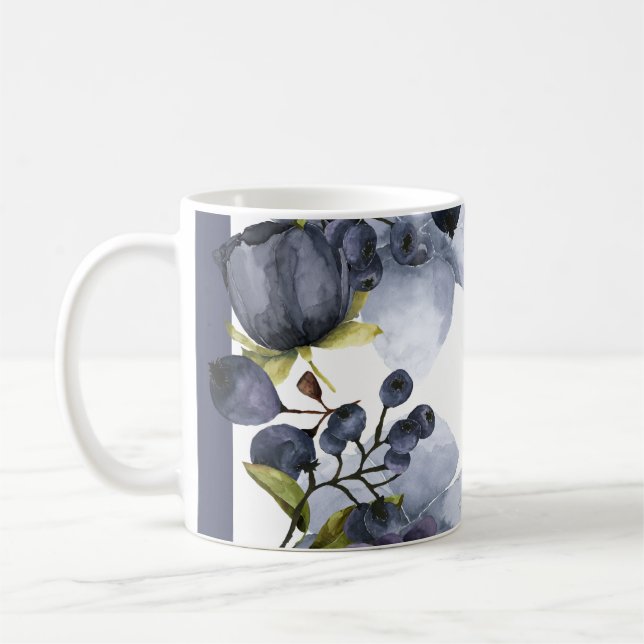 Mug Fleurs et fruits bleus dans le cadre (Gauche)