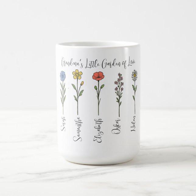 Mug Fleurs et petits-enfants - Jardin de grand-mère (Centre)