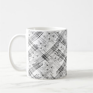 Mug Fleurs et rayures monogrammes chic