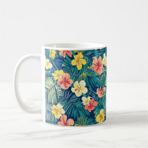 Mug Fleurs exotiques colorées Motif