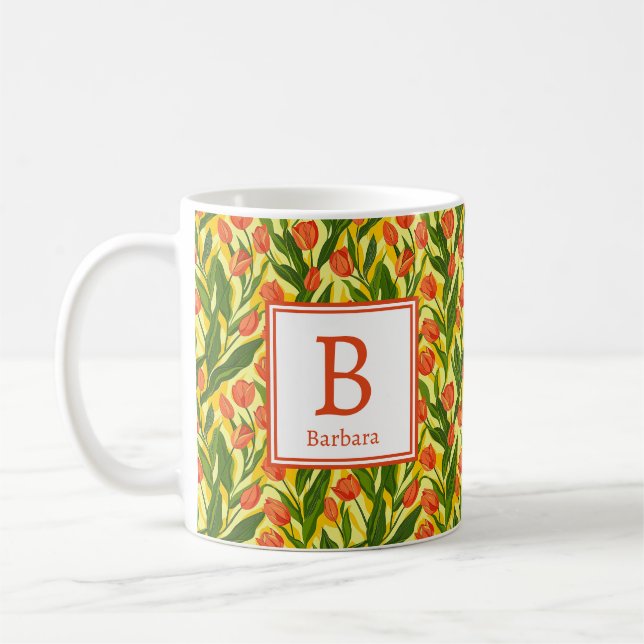 Mug Fleurs féminines romantiques personnalisées de pri (Gauche)
