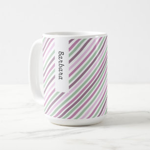 Mug Fleurs Fleurissent Violet Aquarelle Chic Rayures