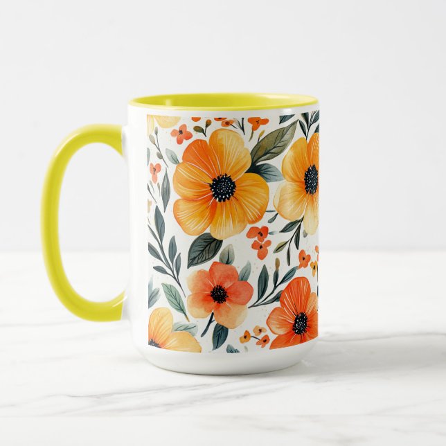 Mug Fleurs Floral Pattern Sublimation-95654 (Gauche)