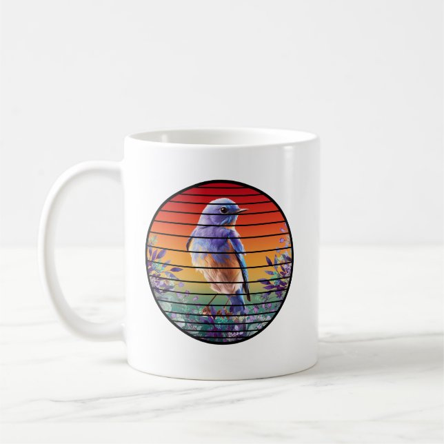 Mug FLEURS FLORALES vintages D'OISEAU (Gauche)