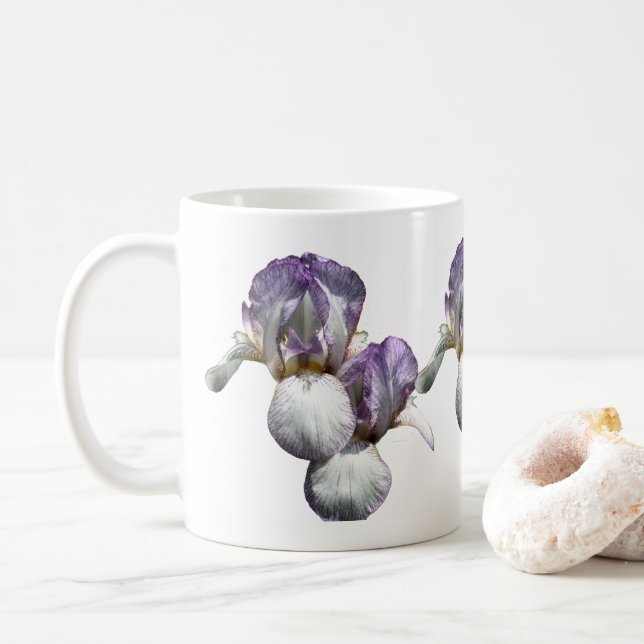 Mug Fleurs Iris Pourpres (Avec donut)