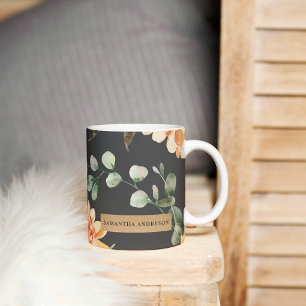 Mug Fleurs Jaunes Modernes & Cadeau Personnalisé Kraft