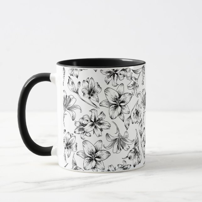 Mug Fleurs Lys Noires (Gauche)