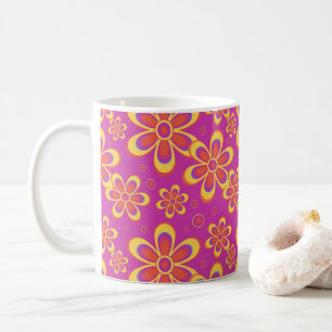 Mug Fleurs Magenta violet Motif sans joint
