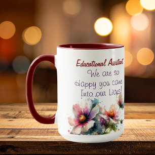 Mug Fleurs MERCI Fin d'année scolaire PERSONNALISER
