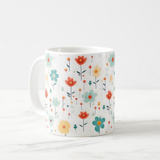 Mug Fleurs mignonnes colorées Motif (Devant gauche)