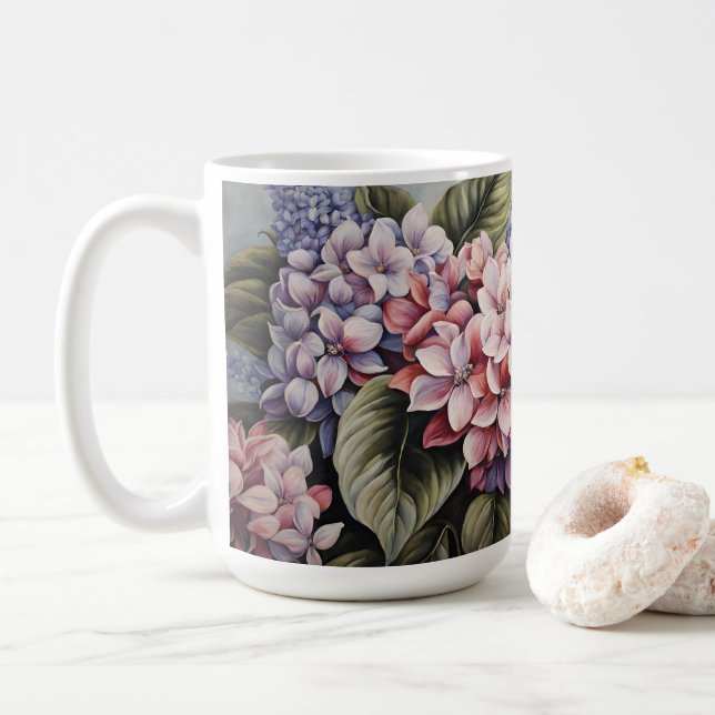 Mug Fleurs mixtes - Fleurs Pastel Classiques (Avec donut)