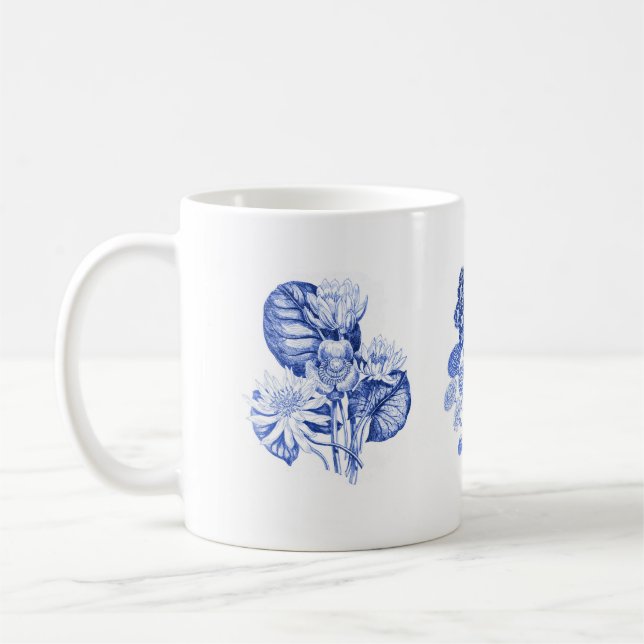 Mug Fleurs monochromes en bleu Delft (Gauche)