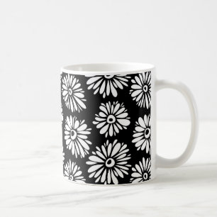 Mug Fleurs noires et blanches funky