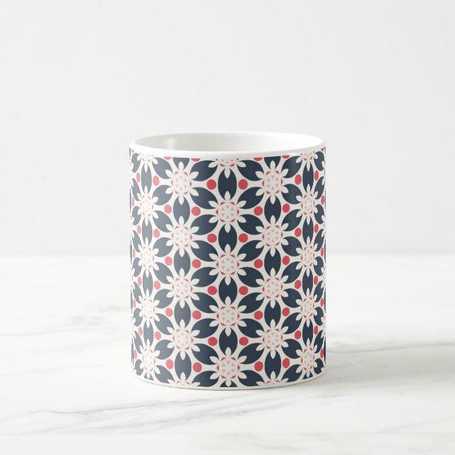 Mug Fleurs noires et points roses Motif (Centre)