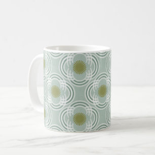 Mug Fleurs ou yeux - vert neutre