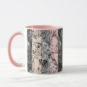 Mug Fleurs petites rétro abstraites feuilles florales