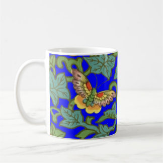 Mug Fleurs porcelaines chinoises d'époque et papillons