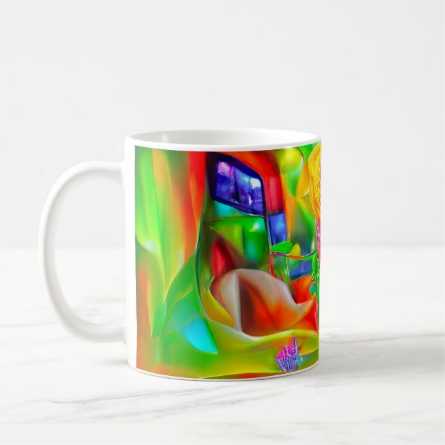 Mug Fleurs psychédéliques Abstraites (Gauche)